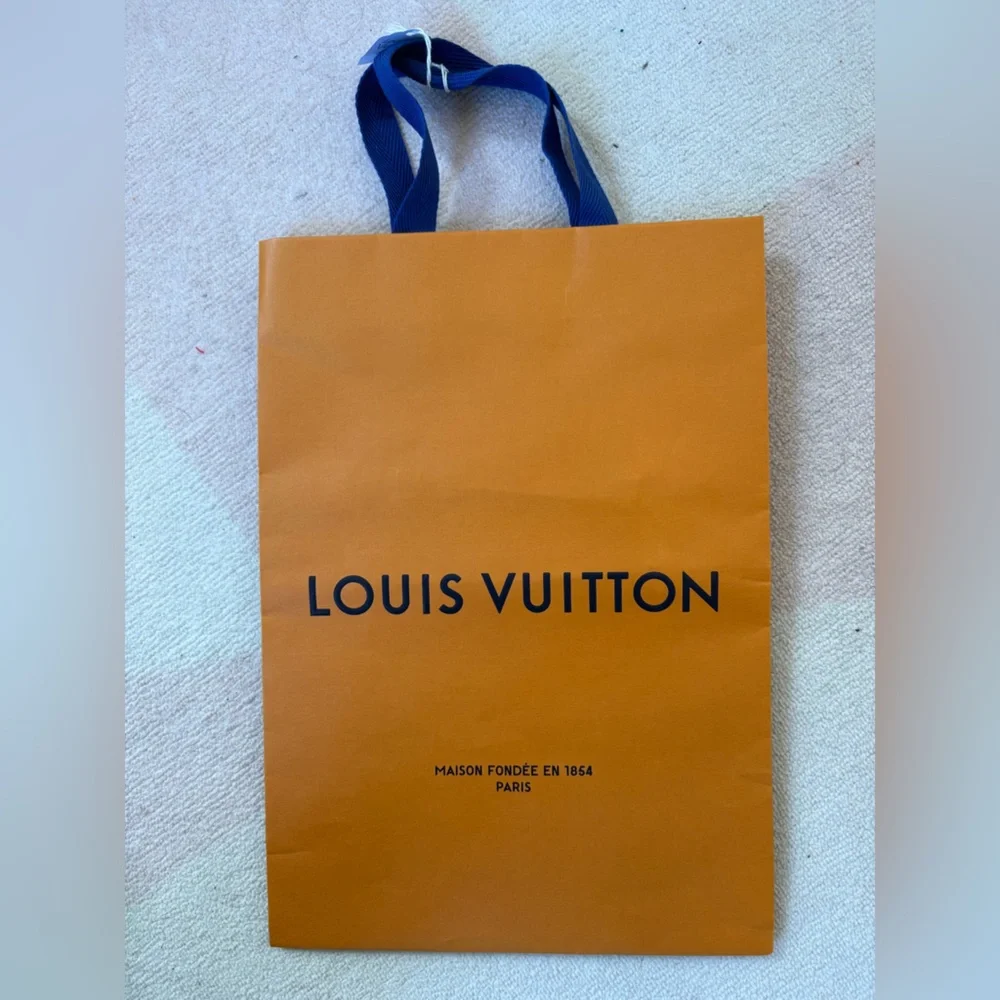Bundle Louis Vuitton Shopping Bags Large + Small Orange LV Gift Bags Set